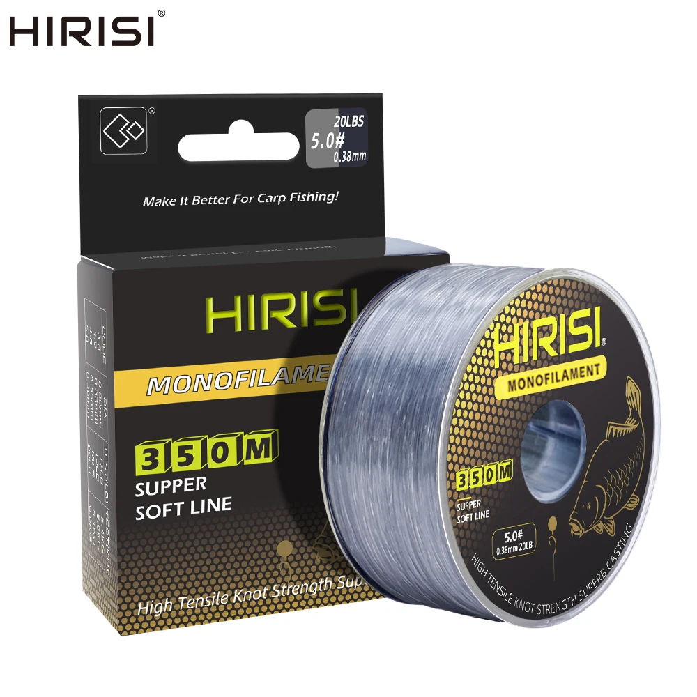 Hirisi-Ligne de pêche monofilament en nylon, super baignade, accessoires de pêche à la carpe, Japon, 350m, 12lb-20lb