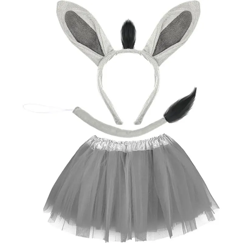 Bandeau en bois de girafe pour Halloween, avec oreilles, queue d'âne, nœud papillon, accessoires de fête costumée d'halloween et de noël, 2025