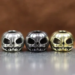 Halloween Pumpkin Skull Face EDC Brass Knife Beads DIY Woven Paracord Keychain Lanyard Pendant Outdoor Tool Hangings Accessories