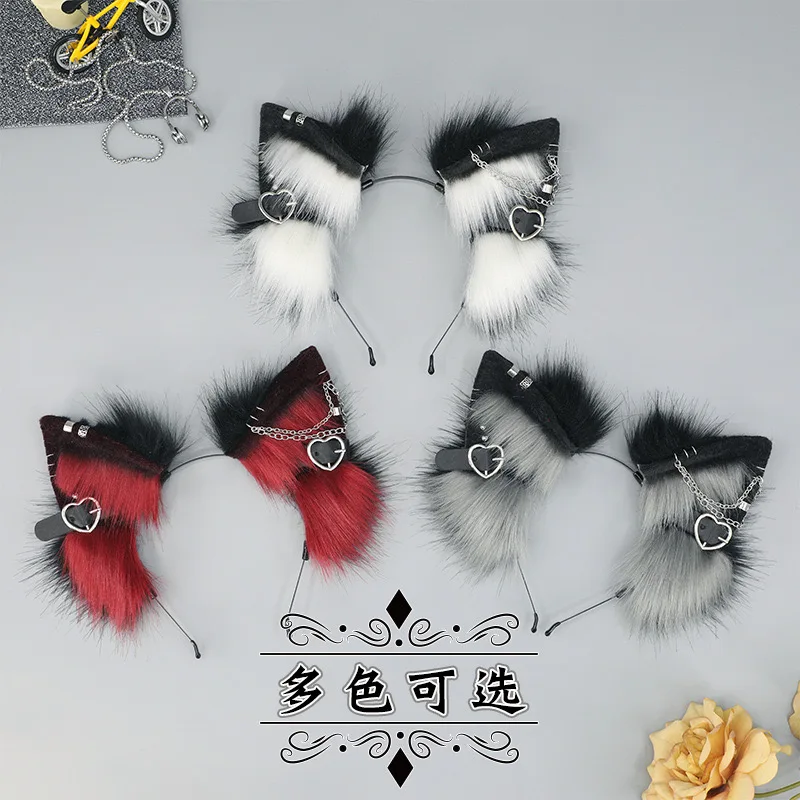 귀여운 수제 봉제 동물 귀 머리띠 펑크 코스프레 헤어 액세서리 소녀를위한 컨벤션 및 세련된 의상에 적합