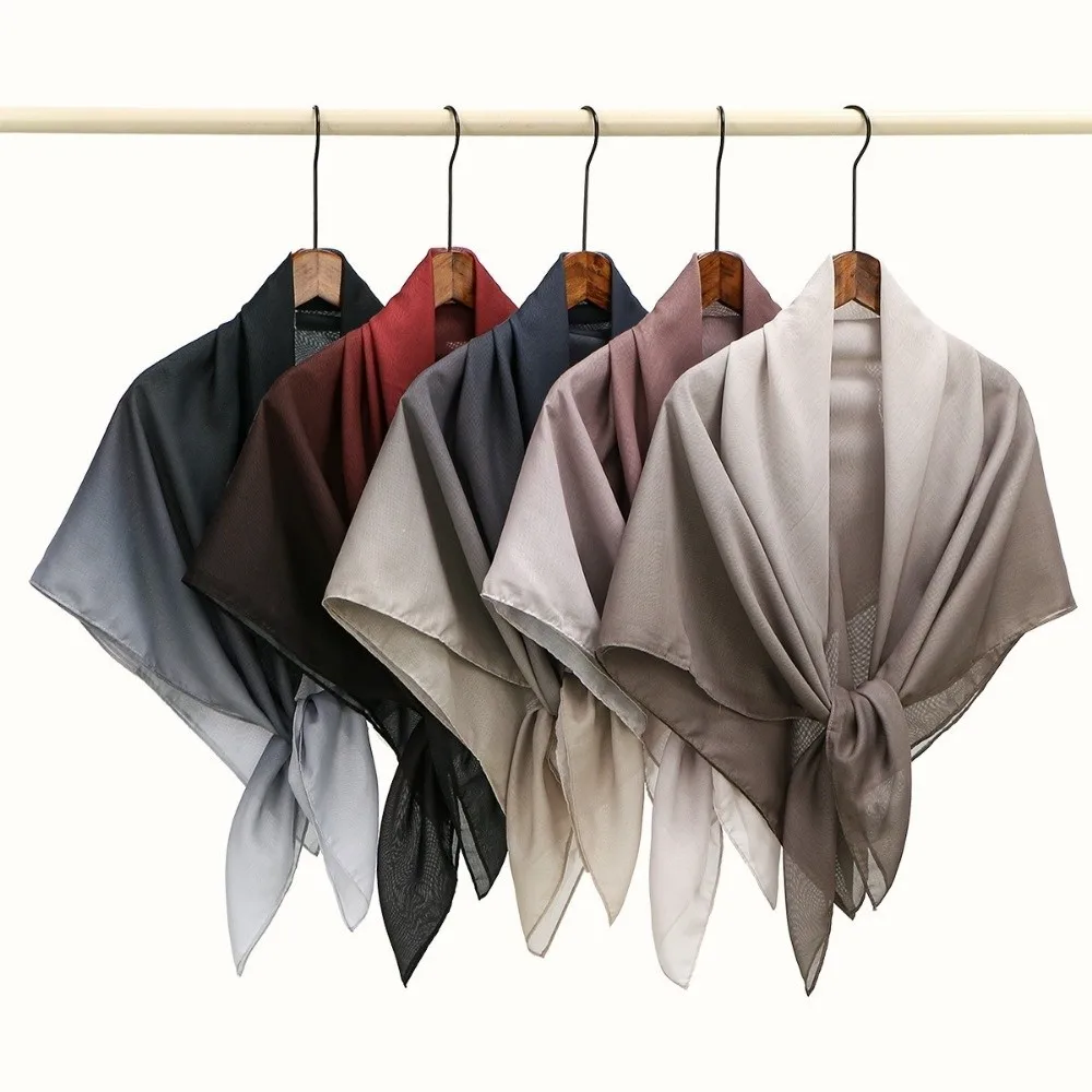 

Квадратный шарф с градиентом 110x110 см, большой размер, мусульманский хиджаб, этнический стиль, тюрбан, головной платок для кондиционированных помещений