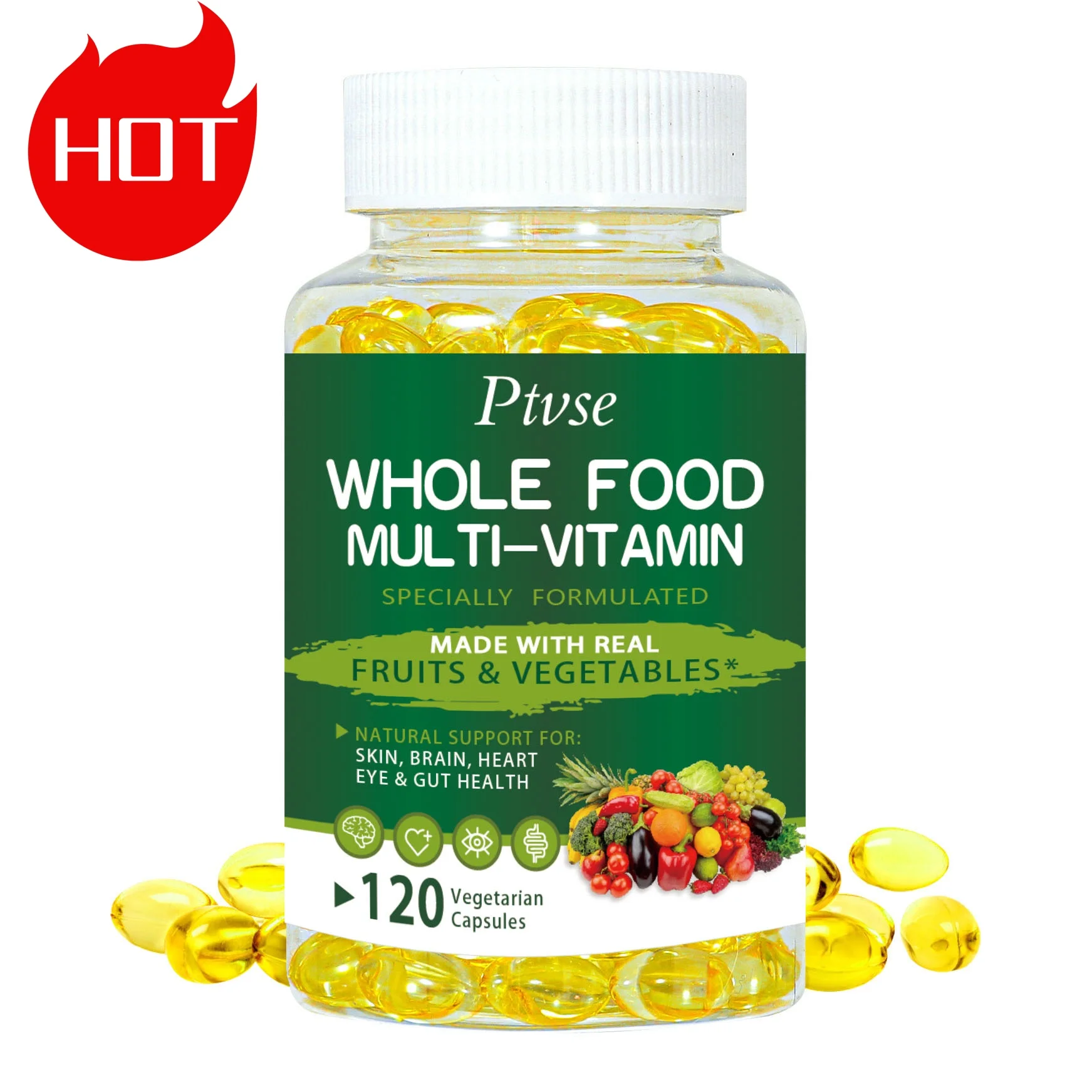 Fruit & Vegetable Complex Capsules Rich In Multivitamins & Dietary Fiber Whole Foods Superfoods Boost Immunity