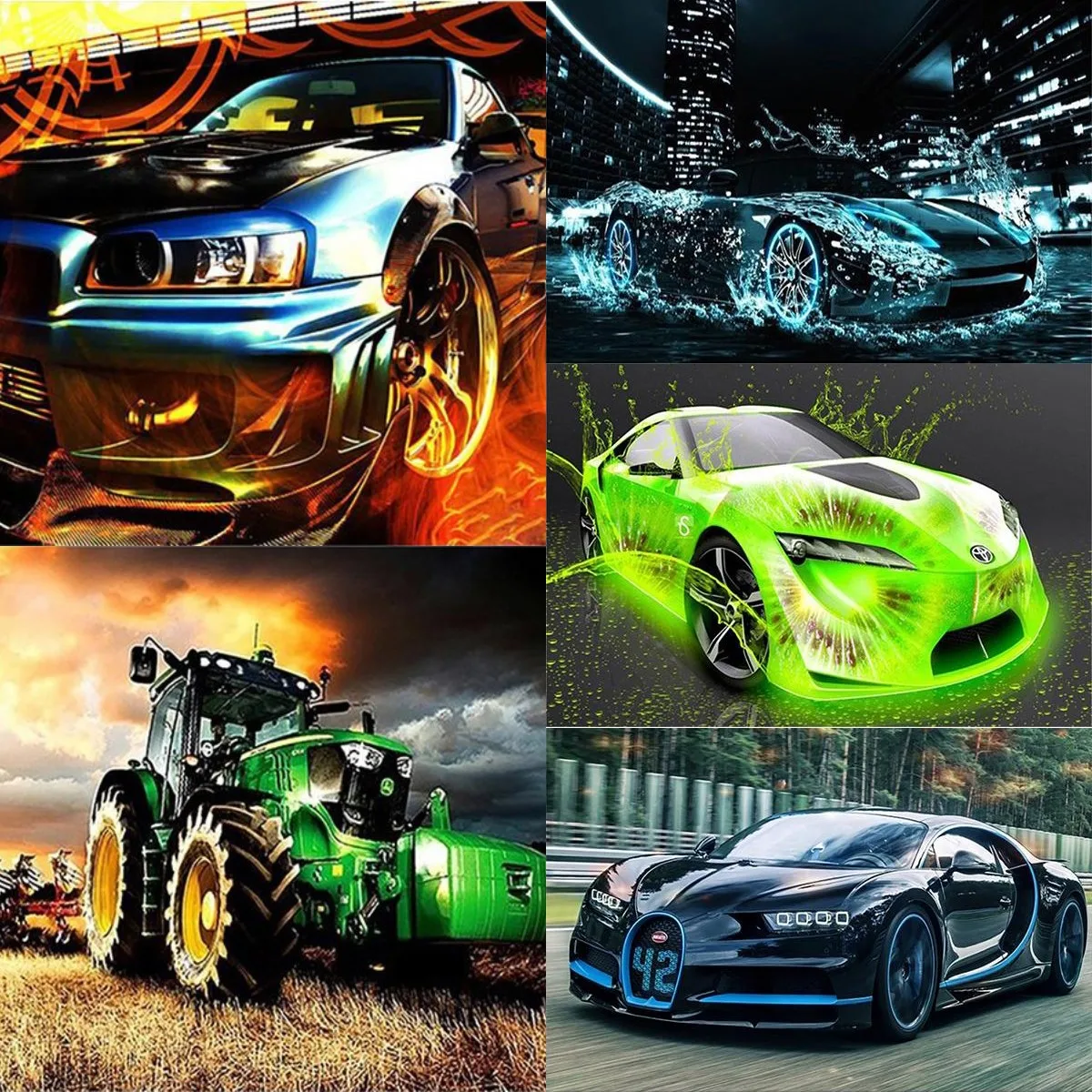 Cool Cars 5D Diamond Painting credenza diamante ricamo fai da te trapano completo strass Craft Wall Art Home Decor Gift