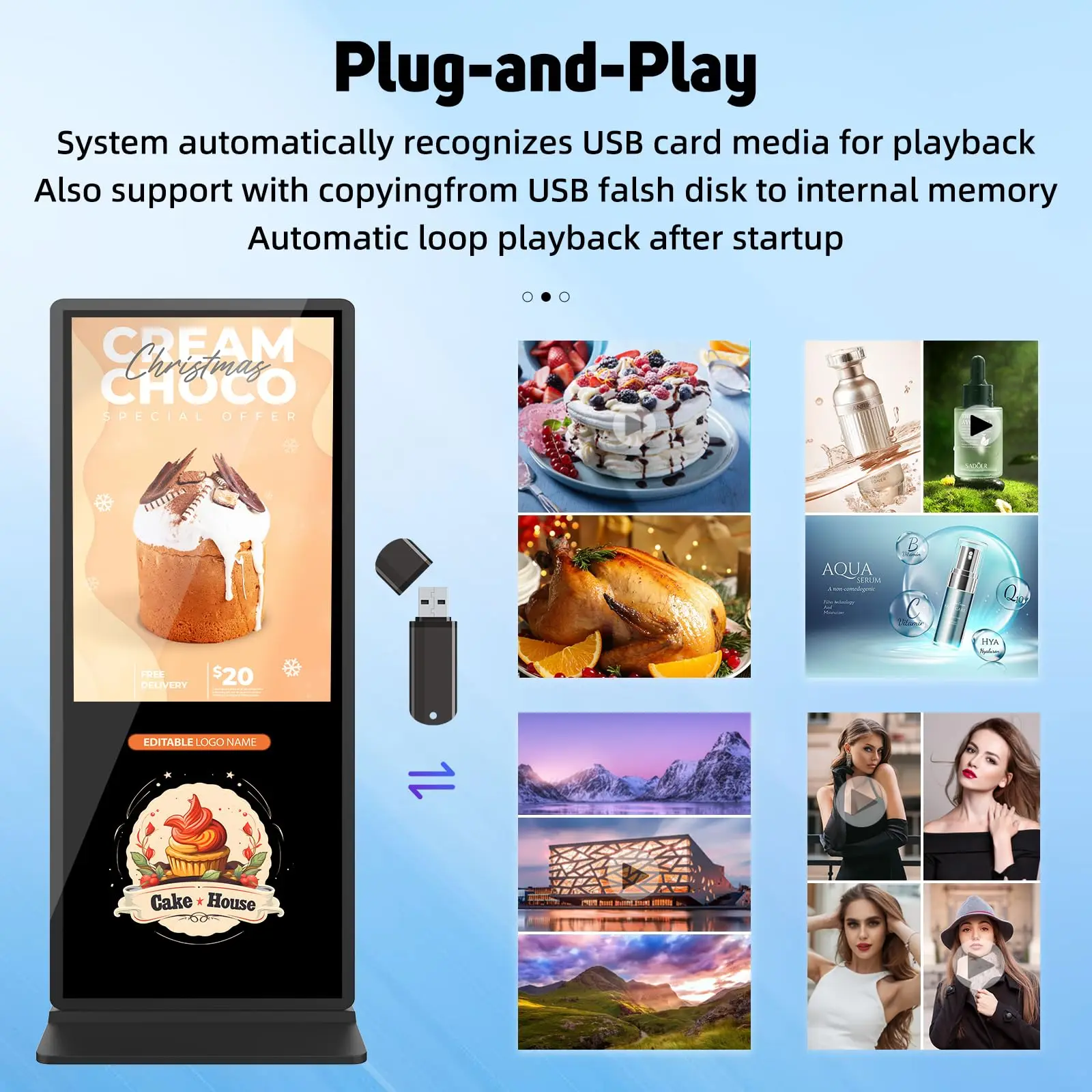 شاشة MWE 49 Pollici تعمل باللمس Pubblicitaria con 4 Ruote، شاشة LCD رقمية تفاعلية، نظام Android، Adatto per