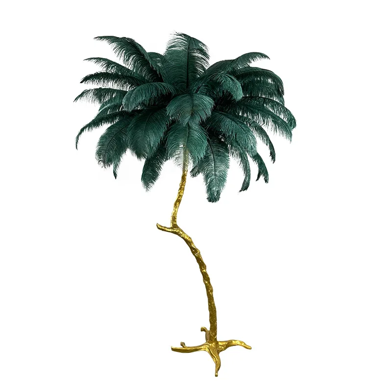 

ins Nordic feather floor lamp bedroom light luxury decorative lamp creative high-end living room