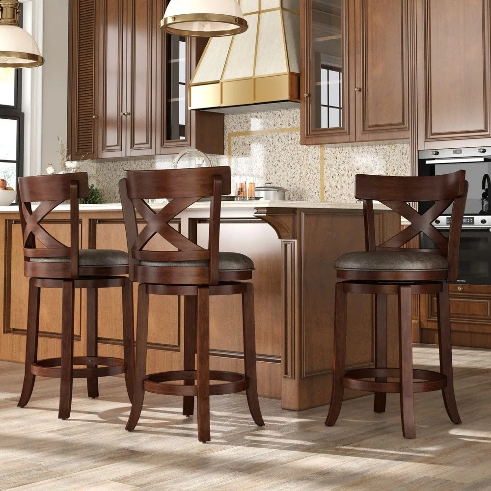 26 Inch Swivel Bar Stools Set of 3 Counter Height Stools