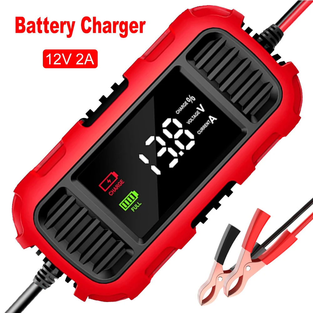 

For Car Motorcycle Scooter Battery Charging For Lead-Acid Battery Charger Digital Smart Battery Charger Battery Maintenance
