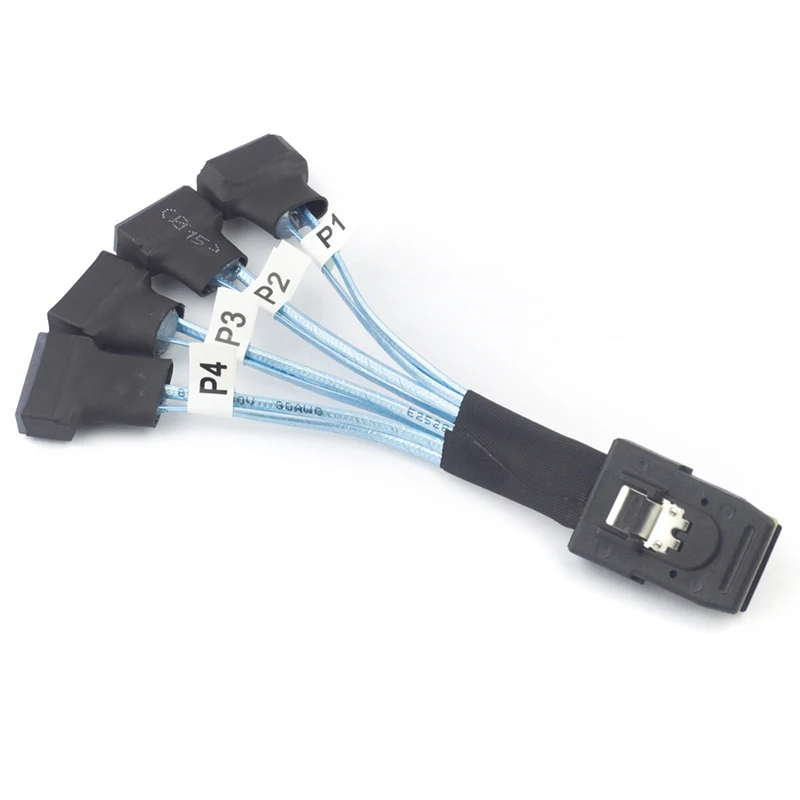 Mini SAS SFF-8087 To 4X SATA Male 3.0 SSD High Speed Data Transfer Cable 1 To 4 0.3m