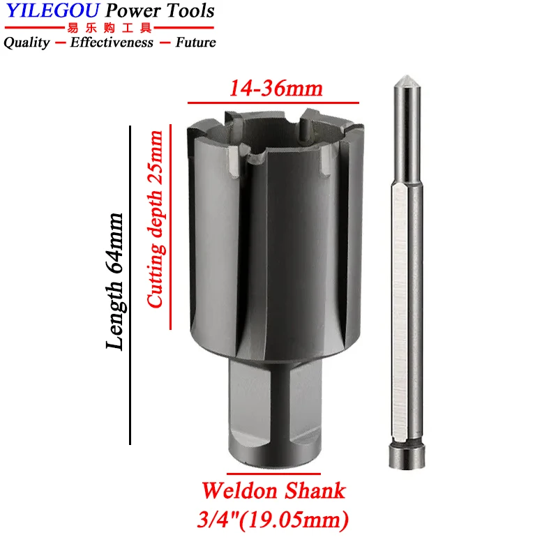 

Diameter 14-36mm x25mm TCT Rail Cutter With Weldon Shank 22x25mm T.C.T Rail Core Drill Bit 31x25mm Rail Hole Saw Cutting U74 U71