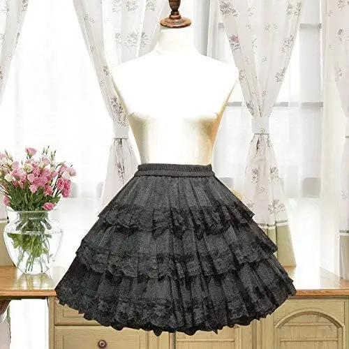 Lächelnder Engel 3-Layered Gothic Layered Gekräuselten Luxus Vintage Rockabilly Petticoat Krinoline Unterrock