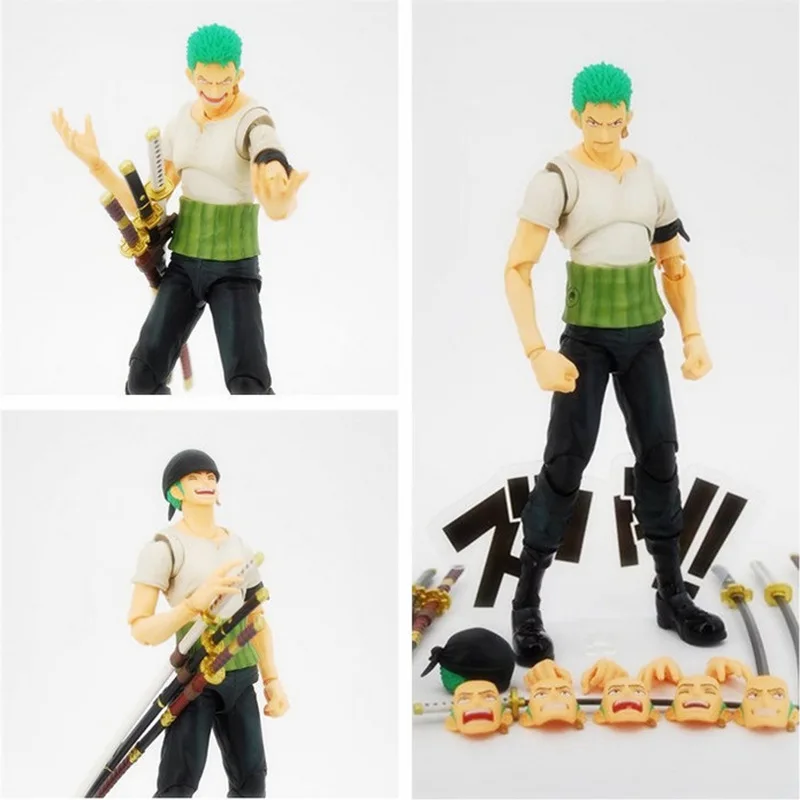 

Anime ONE PIECE Roronoa Three-blade Flow Zoro Articular Mobility Statue Statue PVC Action Figure Collectible Model Toy Boxed