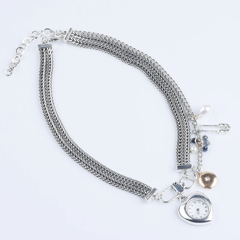 인도 빈티지 실버 도금 포켓 워치 키 하트 모양 펜던트 - Indian Jewelry Watches 리뷰 및 가격