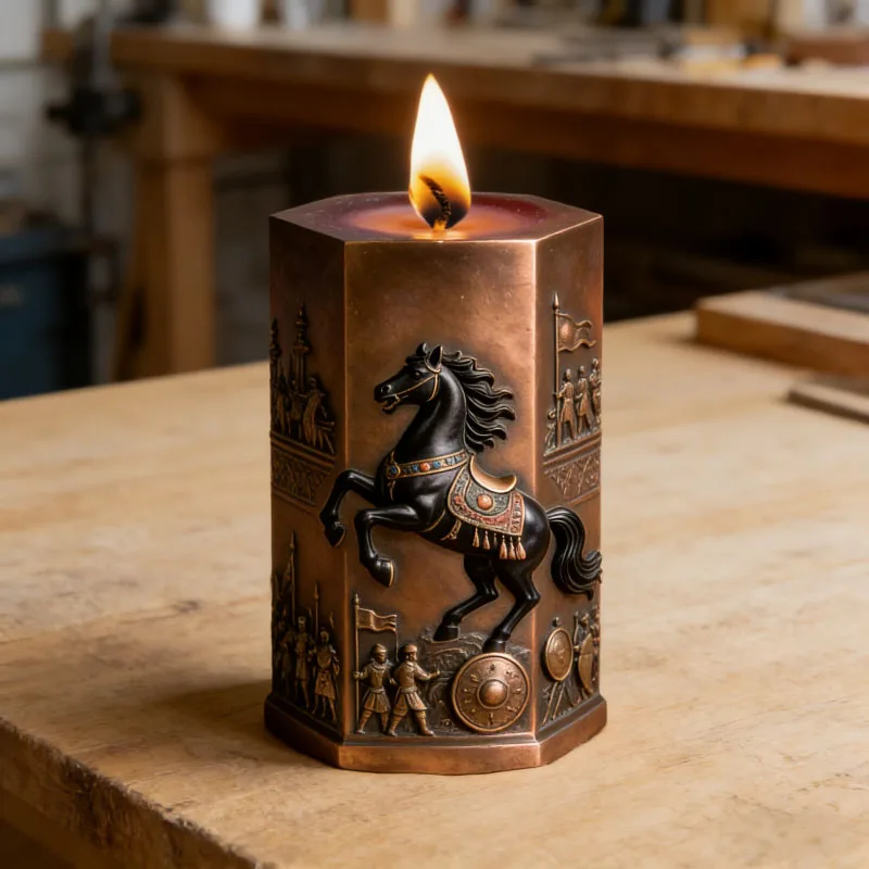 

Vintage Bronze War Horse Epic Candle Mold Silicone DIY Handmade Aromatherapy Wax Mold Historical Epic Decorative Art Handmade Tool