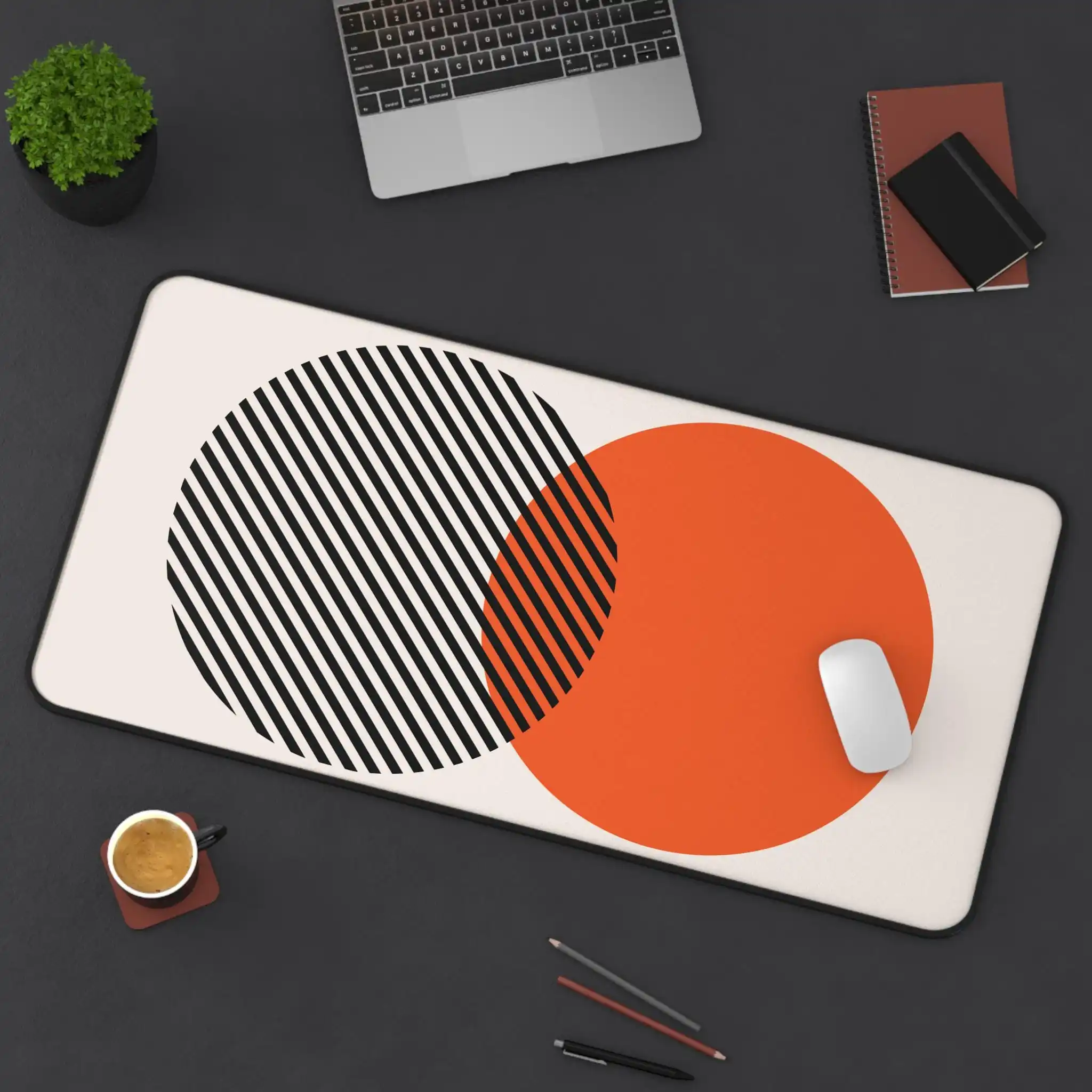 

Черно-оранжевый настольный коврик с круглым узором, милые коврики для компьютерного стола, коврик для клавиатуры, украшение для офиса, милый коврик для мыши в подарок для пары