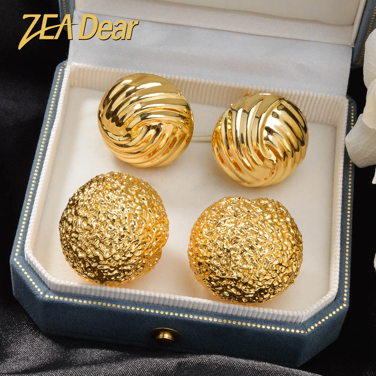 

ZEADear Dubai Jewelry Big Earring for Women Bride Dangle Earrings 18k Gold Plated Ear Drop Party Female Birthday Gift Wholesale