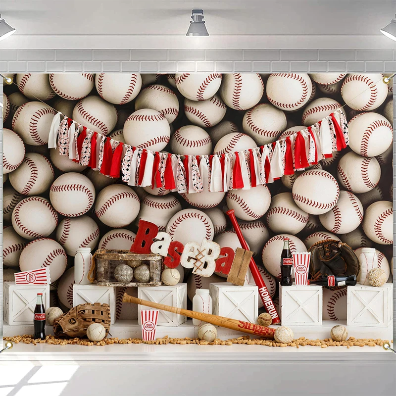 

LS Sports Theme Backdrops Kids Birthday Cake Smash Boy Photography Child Baby Photocall Baseball Soccer Backgrounds