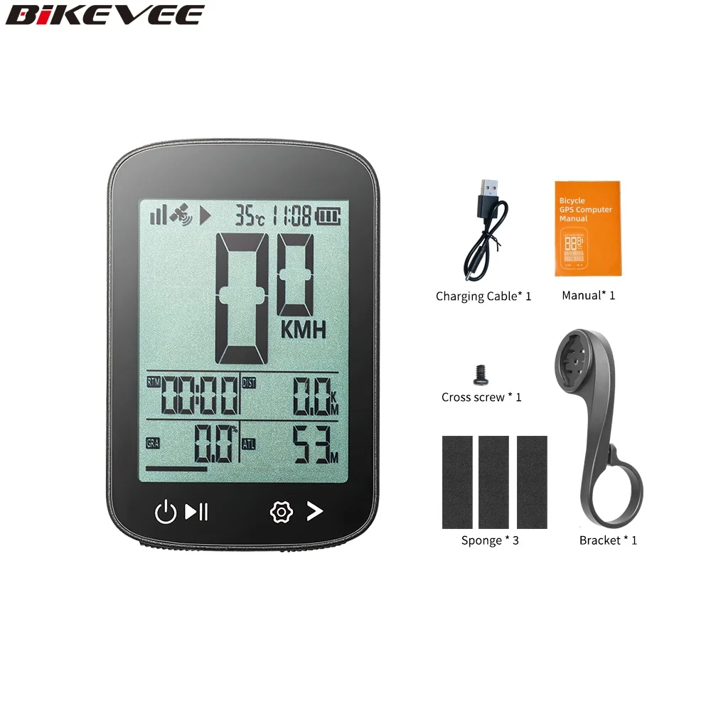

USB-C Rechargeable Wireless GPS Bicycle Computer Altitude Gradient Speed Mileage Waterproof with Auto Backlight Bike Accessories