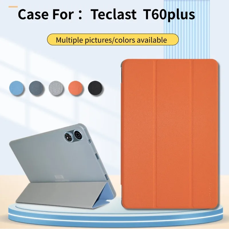 Smart Cover For Teclast T60Plus 2024 Tablet Case Folding Stand Pu Leather Cases for Teclast T60 12inch Flip Case TPU Backshell