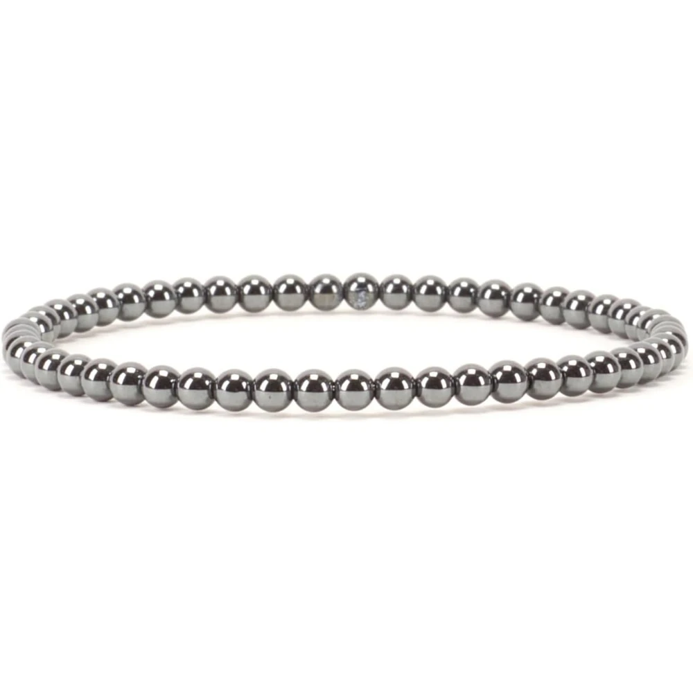 Bracelets en pierre naturelle UGcrystal, hématite, pour femmes et hommes, 4 mm, pour la mise à la terre, la concentration, la protection, la volonté, occasions importantes