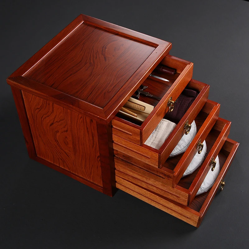 

Wooden Retro Tea Storage Box Drawer Type Puer Tea Organizer Luxury Tieguanyin Spice Candy Storage Box Kitchen Organizer Cabinet