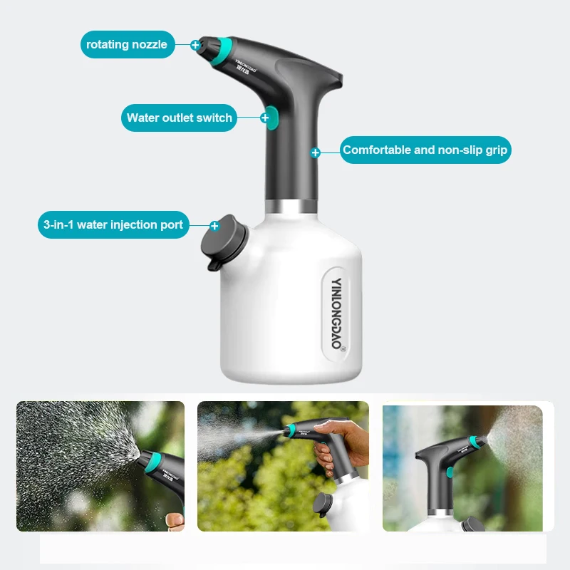 Automatic Watering Fogger Electric Watering Can Rechargeable Plant Spray Bottle USB Electric Sanitizing Sprayer 1L