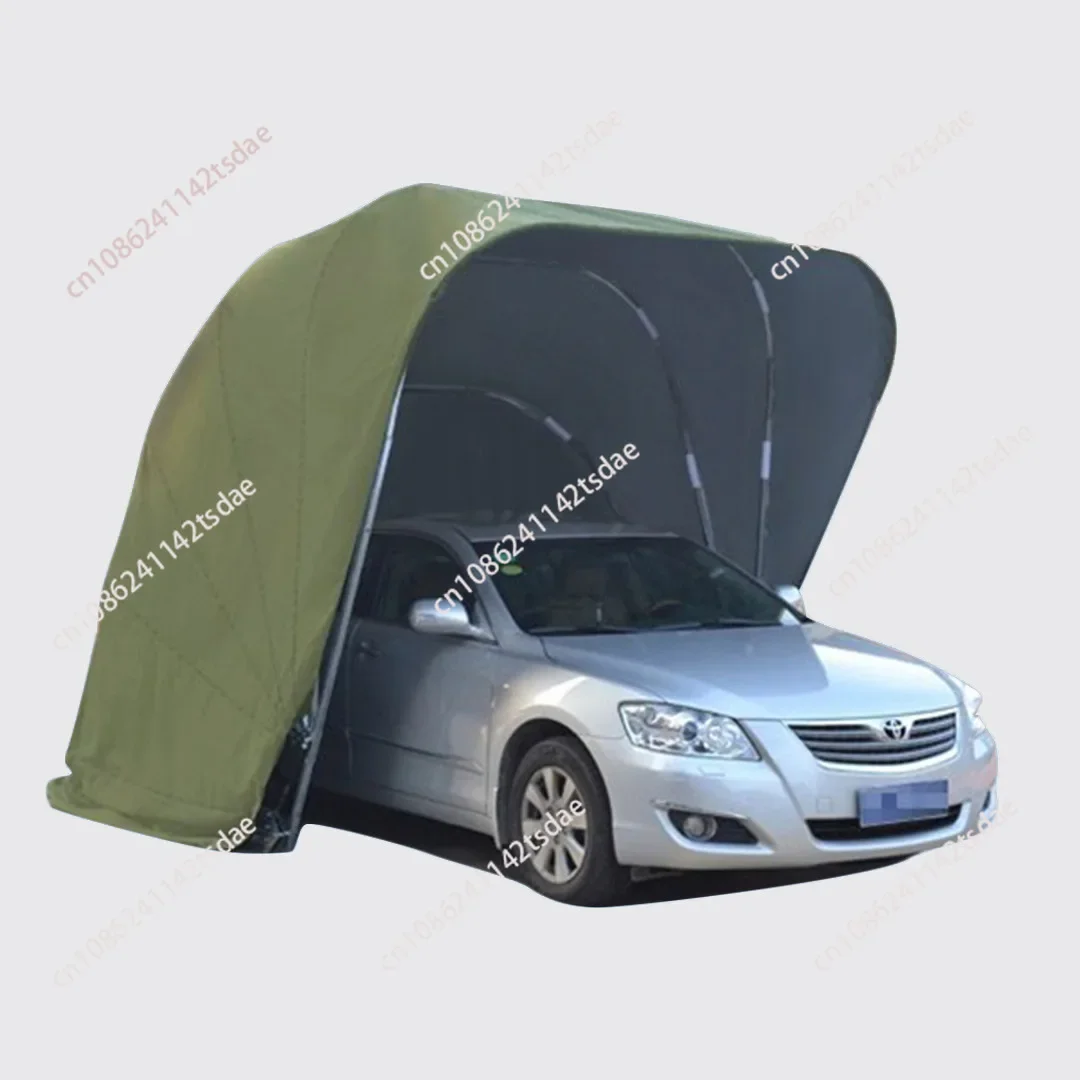 Manual semi-automatic mobile garage sunproof folding and retractable garage