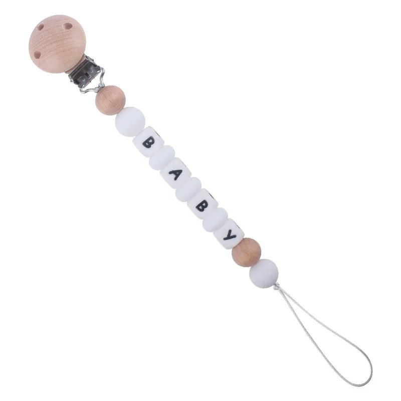 Держатель для пустышки, зажим для настройки имени, силиконовая цепочка для соски для прорезывания зубов, цепочка для сосков, уход за детьми, подарок для душа на день рождения
