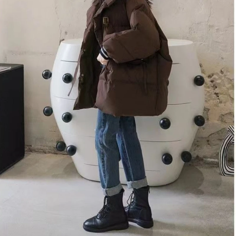 Winter Down and Cotton Jacket for Women, Short and Thick, 2025 Loose Fit, Small Stature