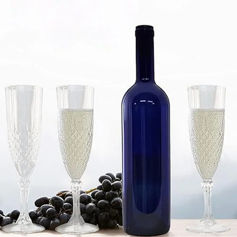 Plastic Wine Goblets Plastic Drinkware Elegant Shatterproof Plastic Champagne Flutes for Weddings for Toasting for Bachelor