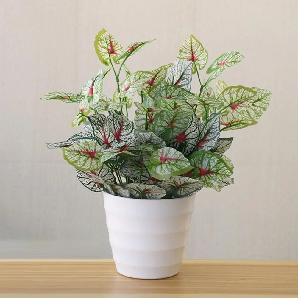 Artificial Plant Clear Texture Fake Leaf Exquisite Workmanship Faux Plants Simulation Green Plant Home Decoration