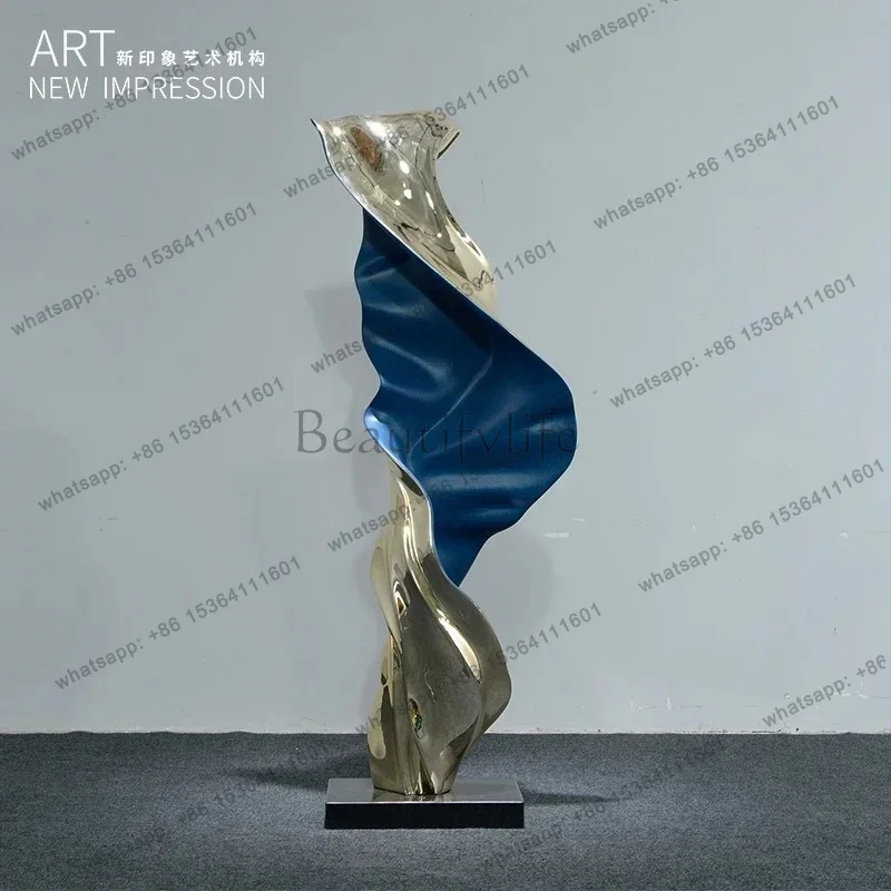 ornament floor-to-ceiling advanced large-scale display Nordic soft decoration abstract creative light luxury hotel sculpture