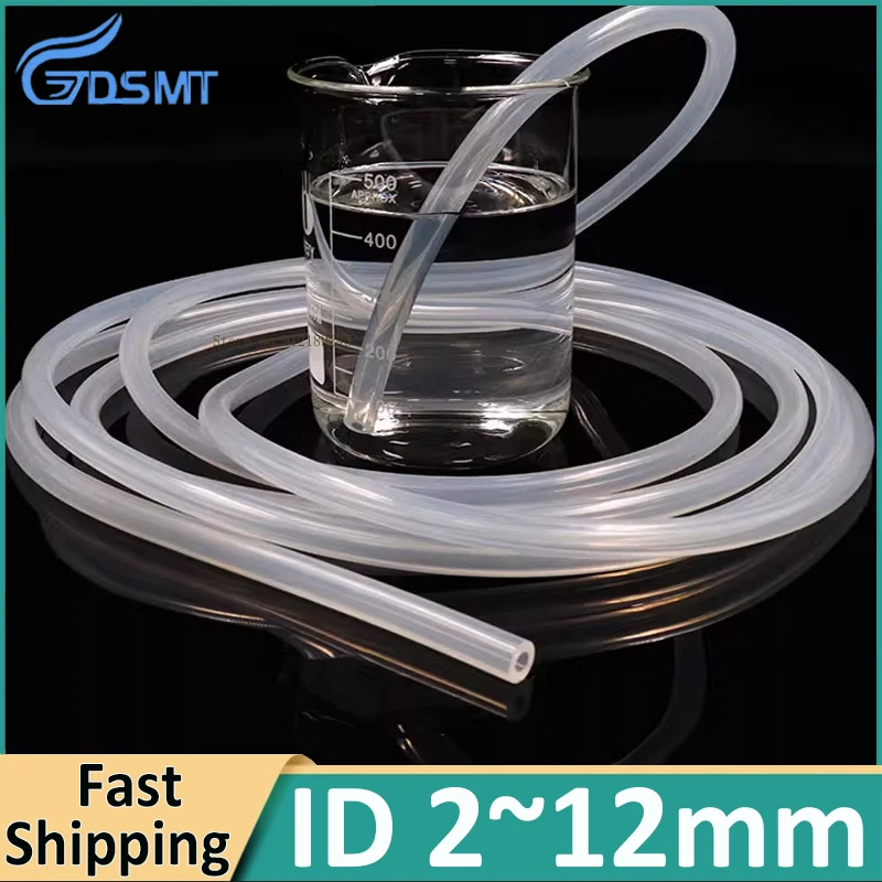 2mm 2.5mm 3mm~12mm Transparent silicone tubing water pipe peristaltic pump pipe food grade liquid delivery tube drinking straw