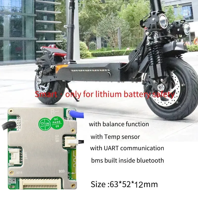 JBD Smart BMS 7S-14S 8S 9S 10S 11S 12S 13S Lithium Battery 24V 36V 48V Li-ion LifePO4 20A For E-bike E-Motorcycle E-Scooter BT view 3