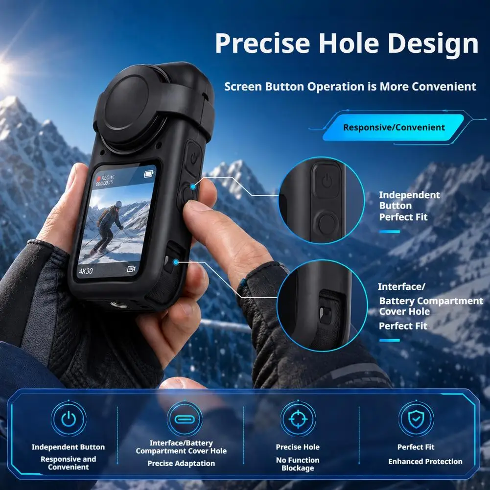 For Insta 360 X6 Silicone Protective Case With Lens Cap Camera Protective Kit Camera Case Lens Cap For Insta360 X6 Accessories