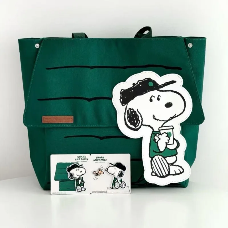 

Cartoon Snoopy Japanese-style Canvas Bag Cute Anime Peripheral Large-capacity Commuting Shoulder Bag Student Backpack Gift