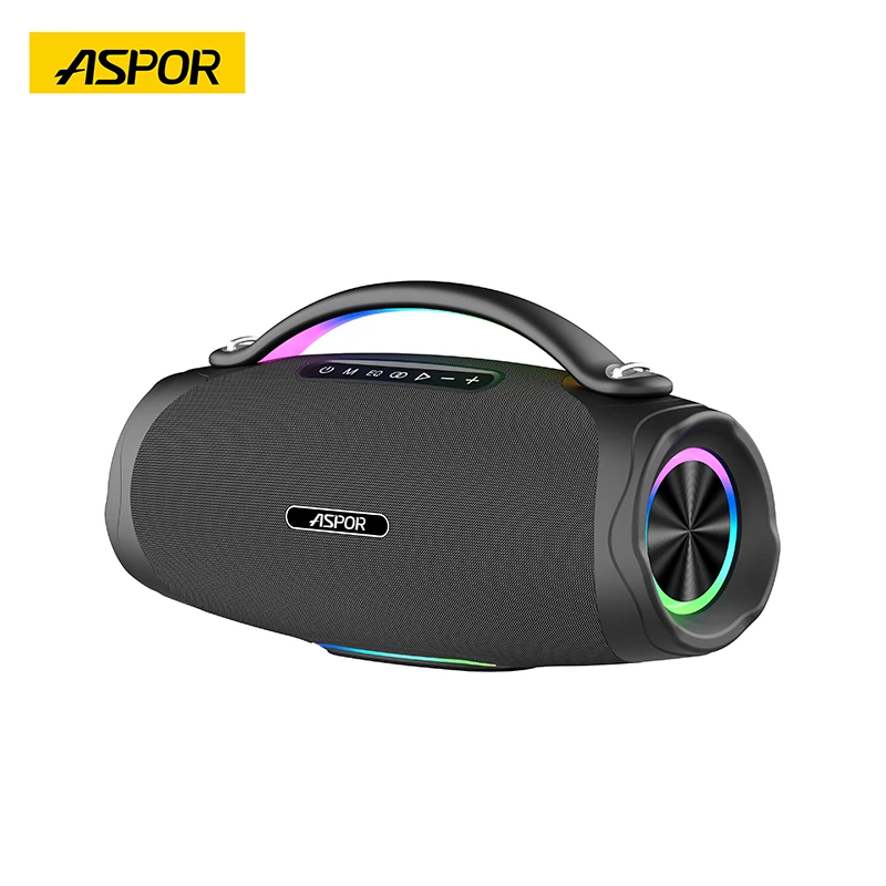 

Беспроводной динамик ASPOR A677 BT5.3 — стереозвук Hi-Fi, многоцветная RGB подсветка, портативный динамик объемного звучания