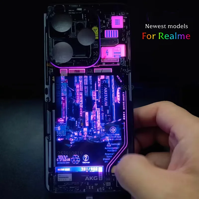 

For Realme 14 13 12 11 10 Pro Plus 5G 9 8 9i 8i Light Up Led Flash Case For Realme GT 2 5 Neo GT2 GT6 GT7 Pro Shine Anime Cover