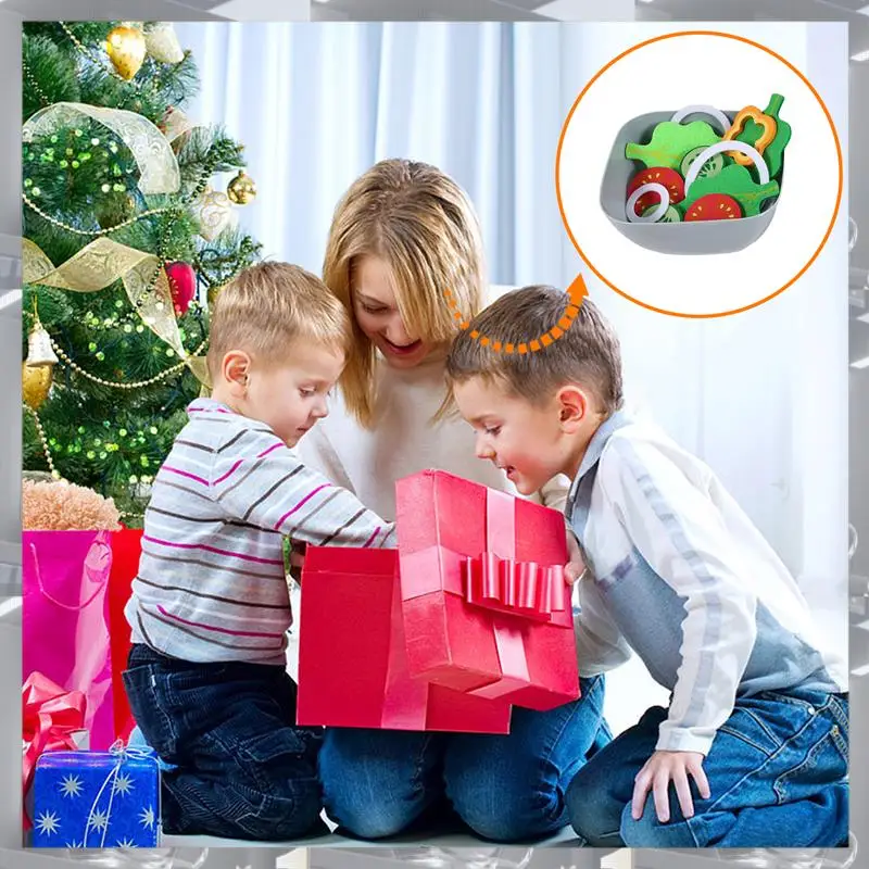 

A84F-Children Kitchen Toys DIY Cooking Pretend Play Simulation Wooden Kitchen Food Toys For Kids Toy Set