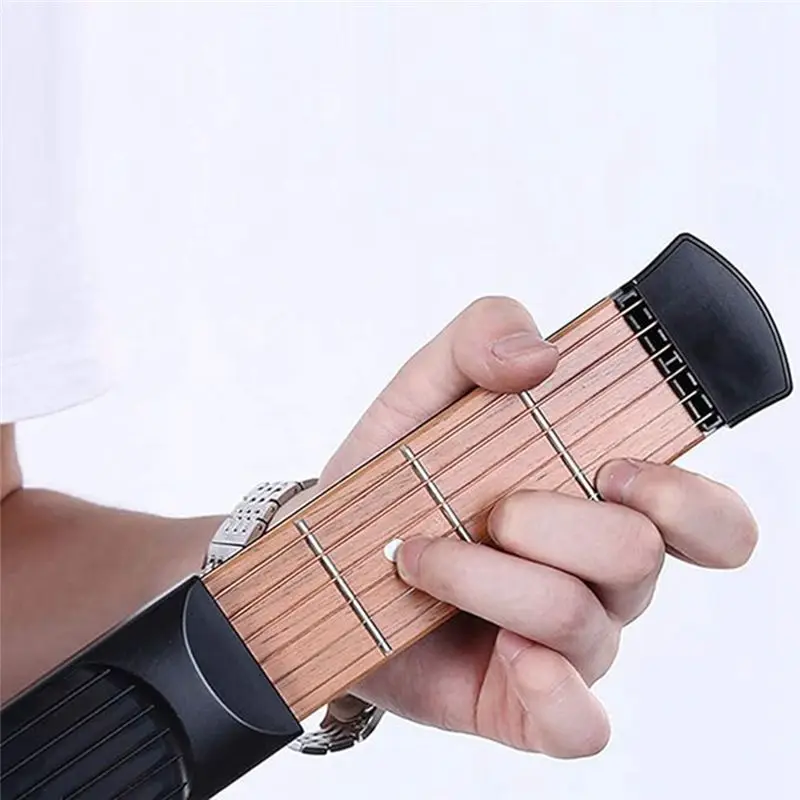 NALFI-Pocket Guitar Practice Neck, 6 Fret Portable Guitar Chord Practice Tool For Beginner Easy Install Easy To Use