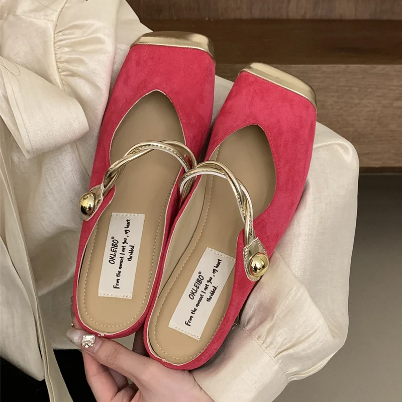 ZOOKERLIN Summer Women Slippers Outdoors Genuine Leather Shoes For Women Soft Bottom Sandals Slides Shoes Mary Jane Hollow Strap