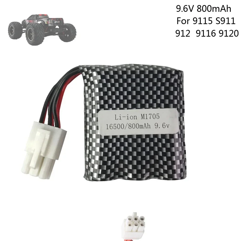 EL-6P 9.6V 800mAh 20C Li-ion Battery for S911 S912 9115 9116 9120 15-DJ02 15-DJ03 RC Truck RC car Toys 1/12 Racing Car