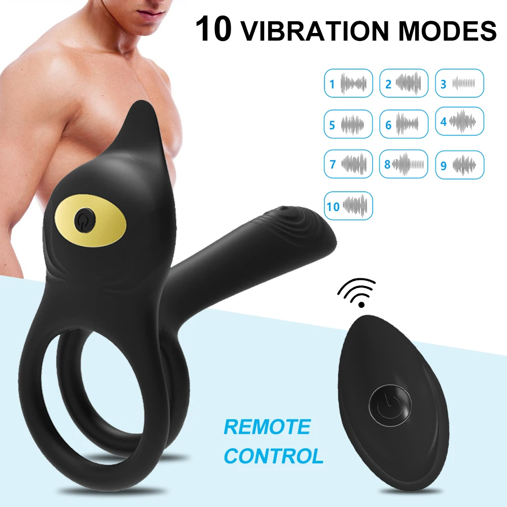 Vibrating Cock Ring Dual Penis Ring With Tongue Clitoral Stimulator For Couple Stronger Erection Enhancing Vibrators Sex Toys