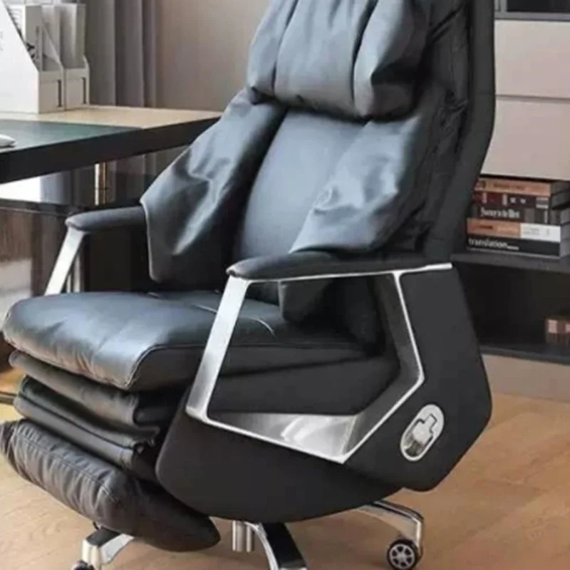 Solid Wood Frame Chair Gamer Electric Footrest Recliner Computer Chair With Wheels 7-Point Vibrating Bedroom Armchair Office