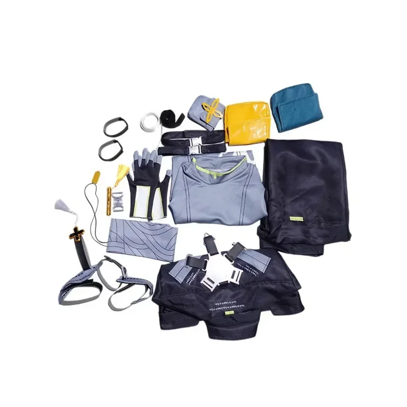 EE01 Game Main Character Male Rover Cosplay Costume Wig Wuthering Waves Black Uniform Resonator Halloween Party Outfits For &0Ww