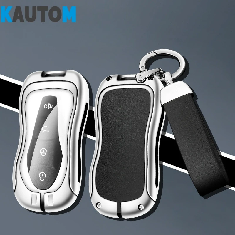 Men Car Metal Zinc Alloy High-End Protection Key Fob Cover Use For Geely Suv - Xingyue Pro Key Case