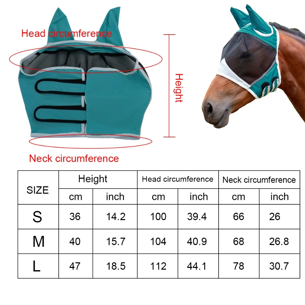 Hot Anti-Mosquito Horse Full Face Protection Anti-Worms Mesh Mask  Horse Face Mask Horse Riding Equestrian Equipment