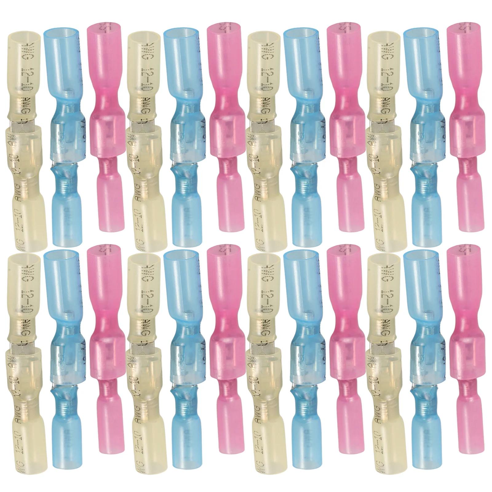 

100 шт. изолированные термоусадочные стыковые соединители, обжимные клеммы для проводов, лопаточные электрические разъемы, безопасный прочный изолированный провод встык