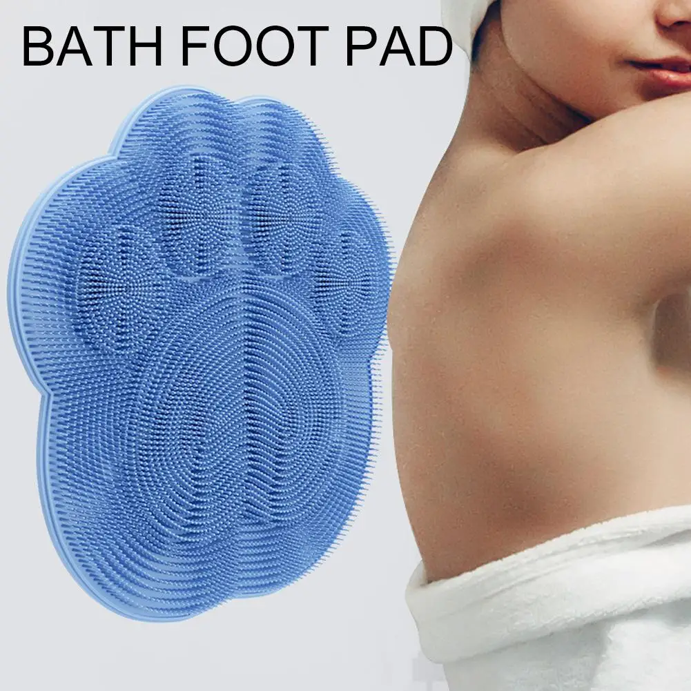 1pc Bathroom Use Silicone Non-slip Foot Basin Cleaning Pad with Suction Cup for Exfoliation Shower Foot And Back Massage Brush