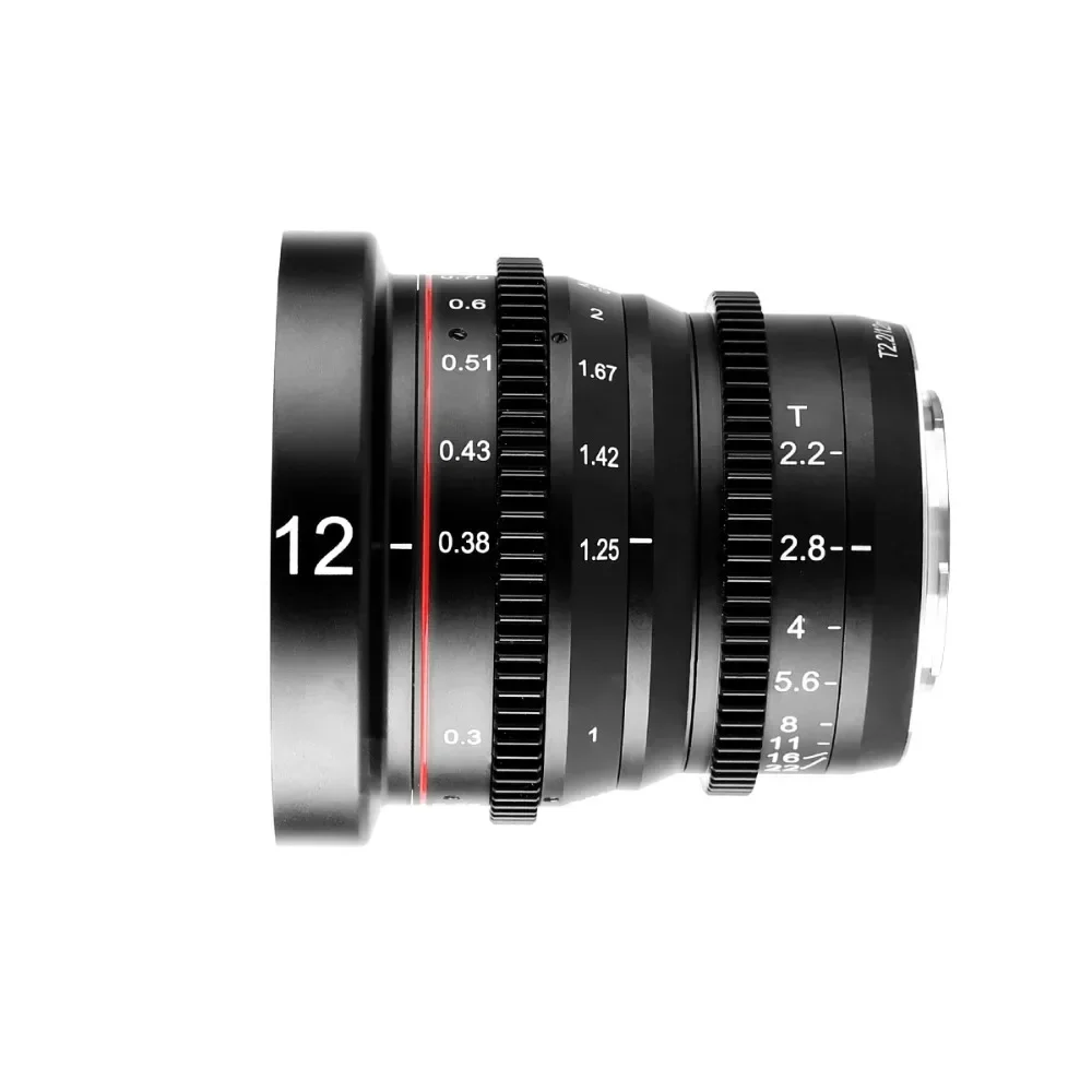 Meike MK 12MM T2.2 Large Aperture Manual Focus Cine Lens for Micro Four Thirds (MFT, M4/3) Mount for Olympus