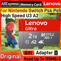 Original Lenovo Memory Card 1TB 2TB High Speed Micro TF SD Card 128GB 256GB For Nintendo Switch Phone Ps4 Ps5 Game 512GB SD Car